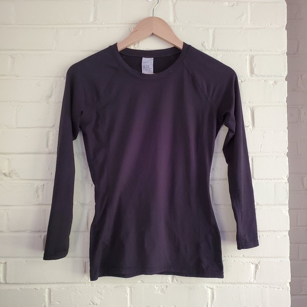 Women's Athlio Black Workout Top Size Small Performance Long Sleeve Tee